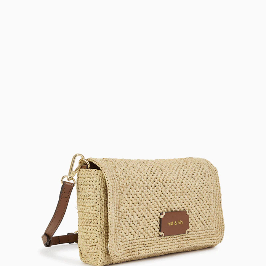 Sac bandoulière Raphia & Paille - Palermo Noisette