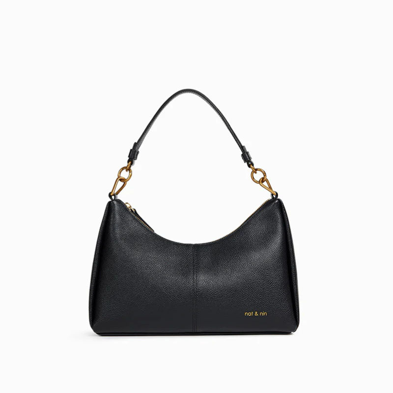 Sac baguette - Rejina Noir grainé