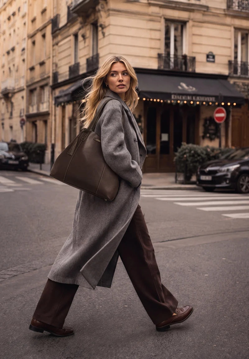Grand Sac Cabas Cuir Lisse - Odéon Coffee
