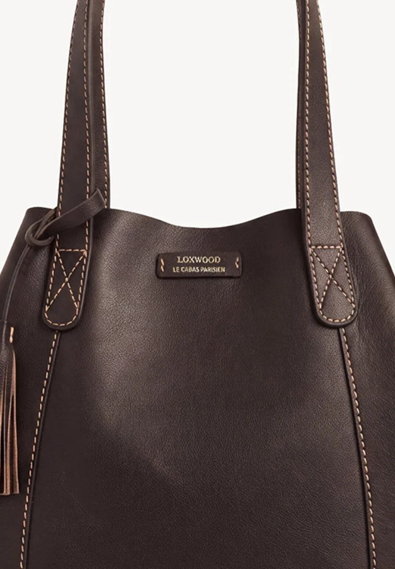 Grand Sac Cabas Cuir Lisse - Odéon Coffee