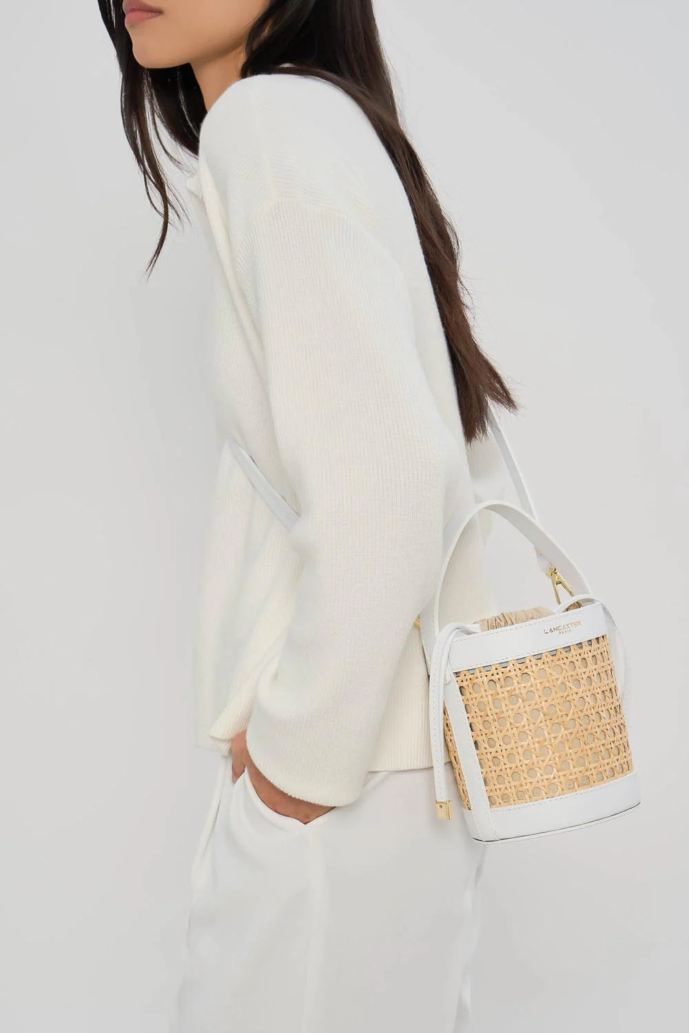 Sac Seau - Cannage rotin Blanc