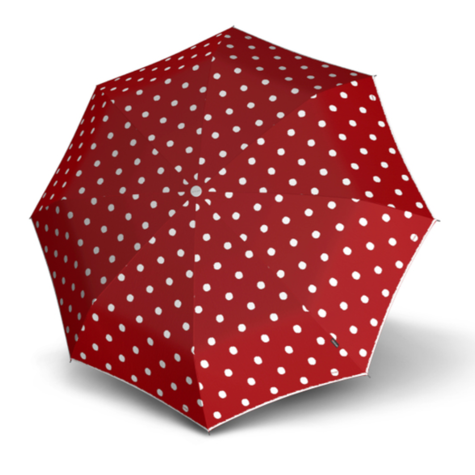 Parapluie  canne - pois rouge