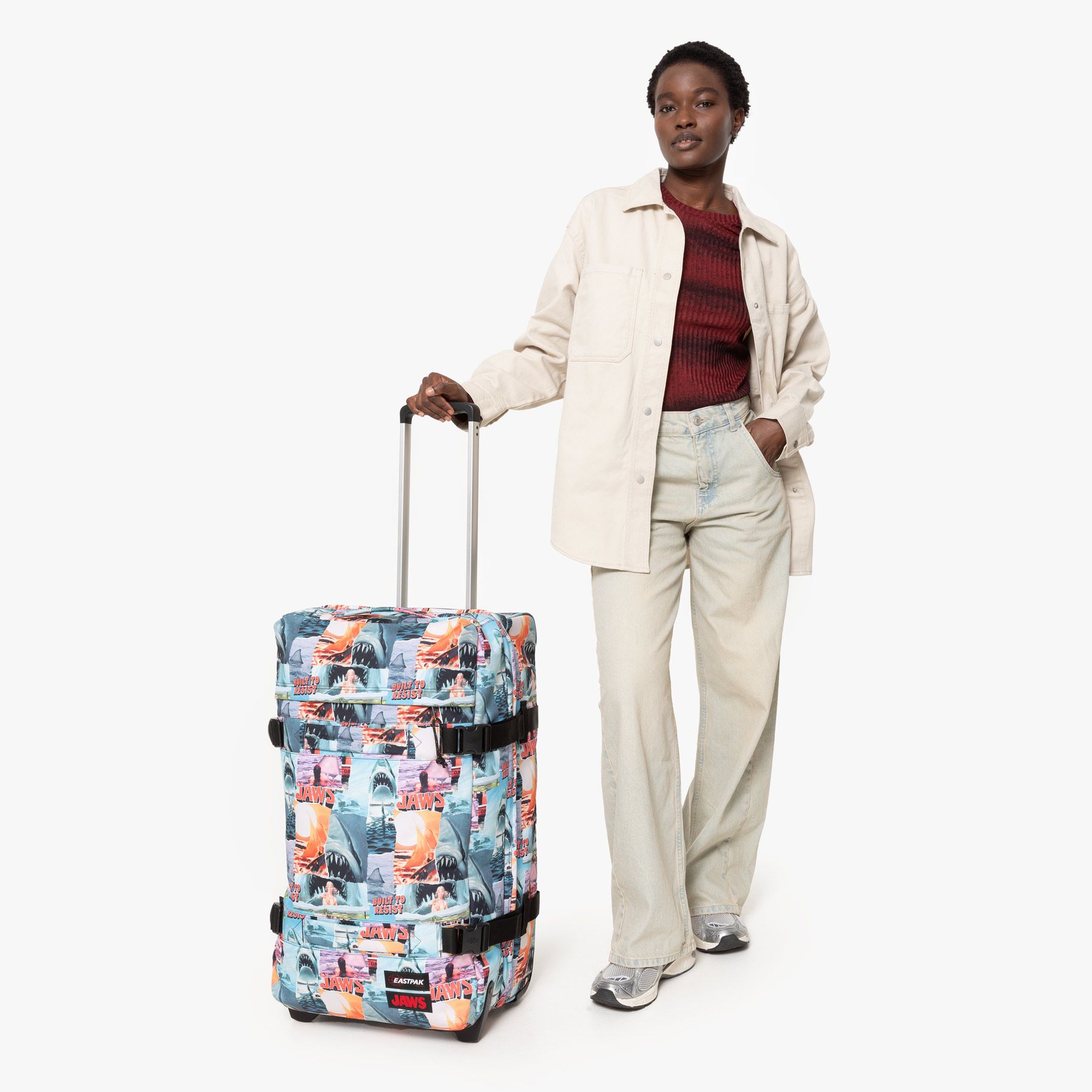 Sac de voyage à roulettes - TRANSIT'R M Jaws Print 67cm