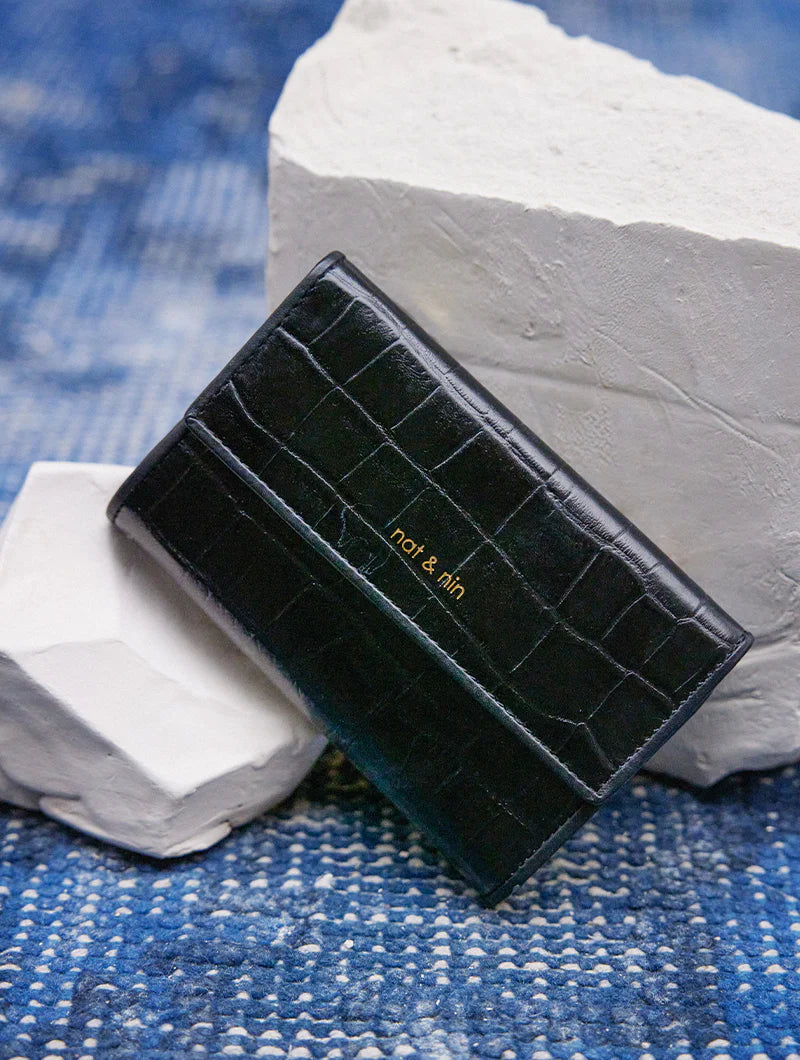 Portefeuille - Lotti Croco noir