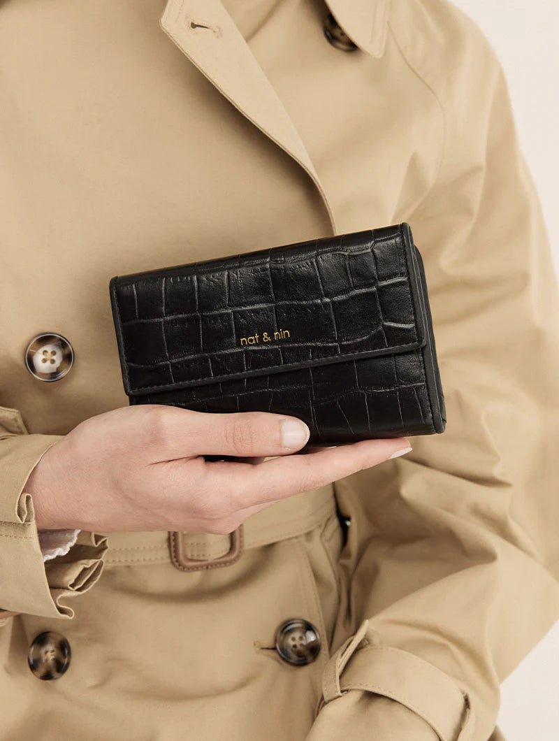 Portefeuille - Lotti Croco noir