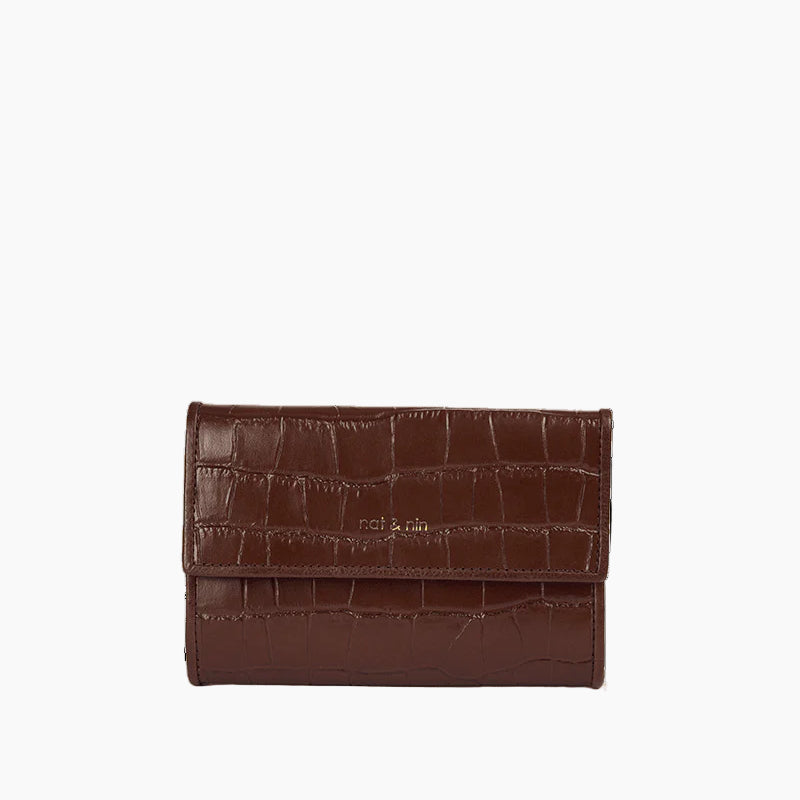 Portefeuille - Lotti Croco acajou