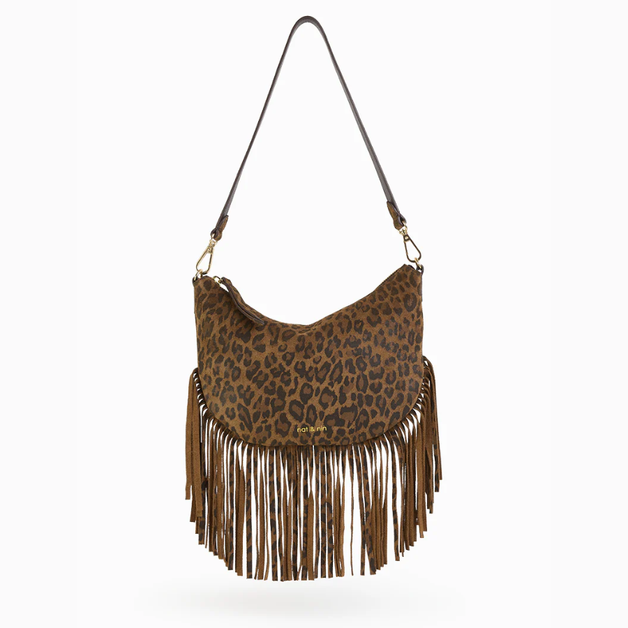 Sac bandoulière - Lune Franges Léopard