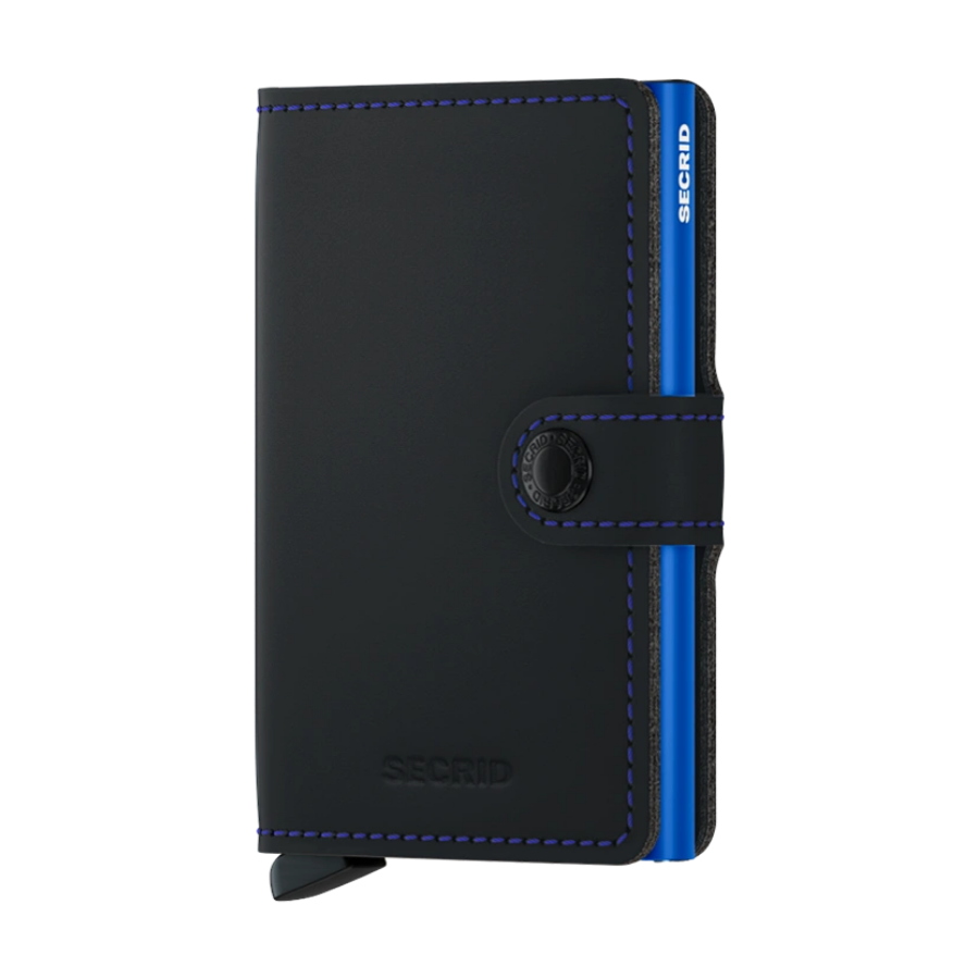 Porte cartes RFID - Miniwallet Matte Black Blue