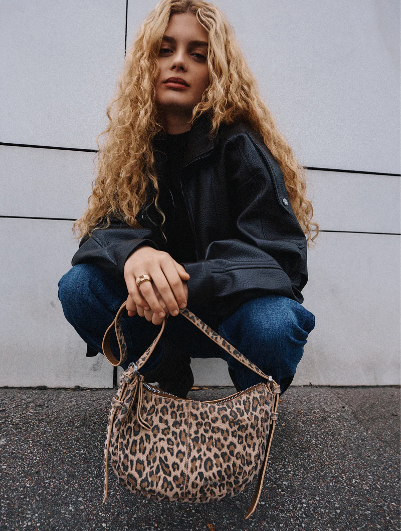 Sac bandoulière - Mini Rodéo Léopard Beige