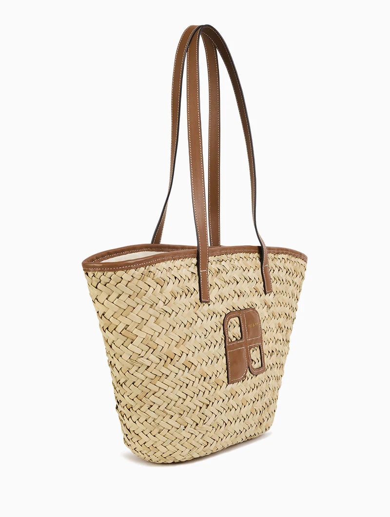 Sac Cabas Raphia et Paille - Papaya Noisette