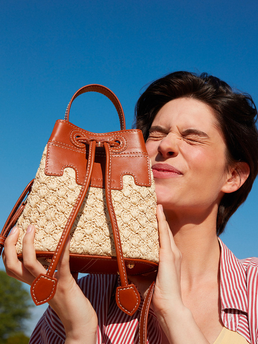 Mini Sac Seau - Capucine XS - Naturel/Cognac