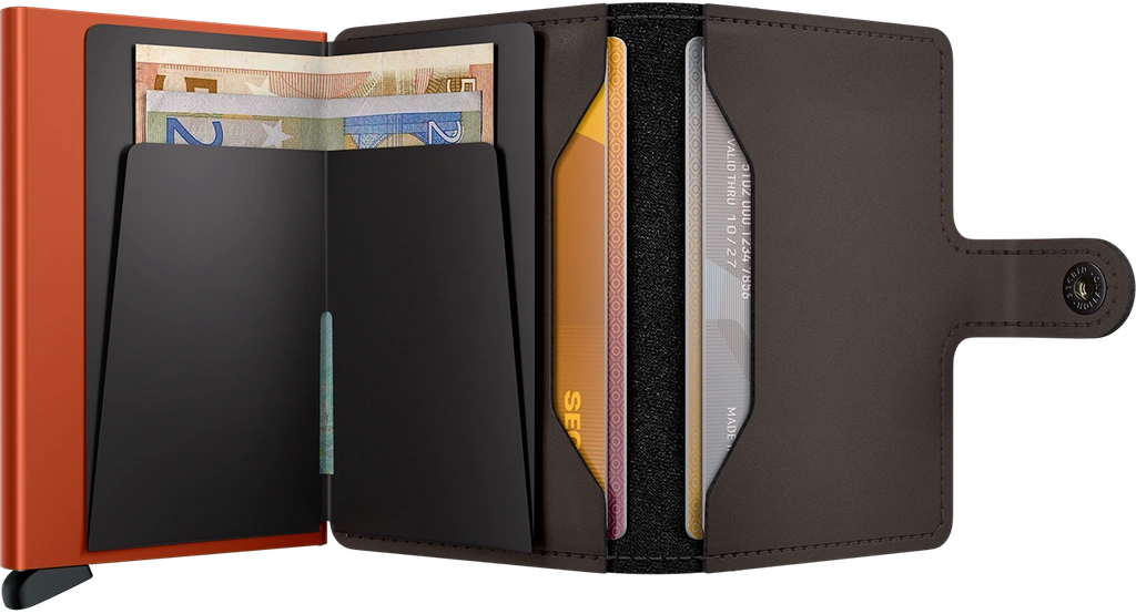 Porte cartes RFID - Miniwallet Matte Truffle Orange