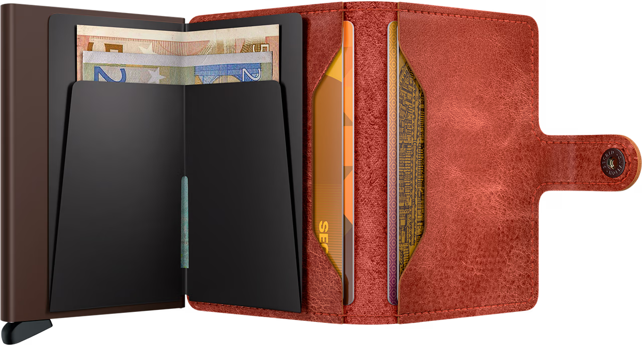 Porte cartes RFID - Miniwallet Vintage Orange