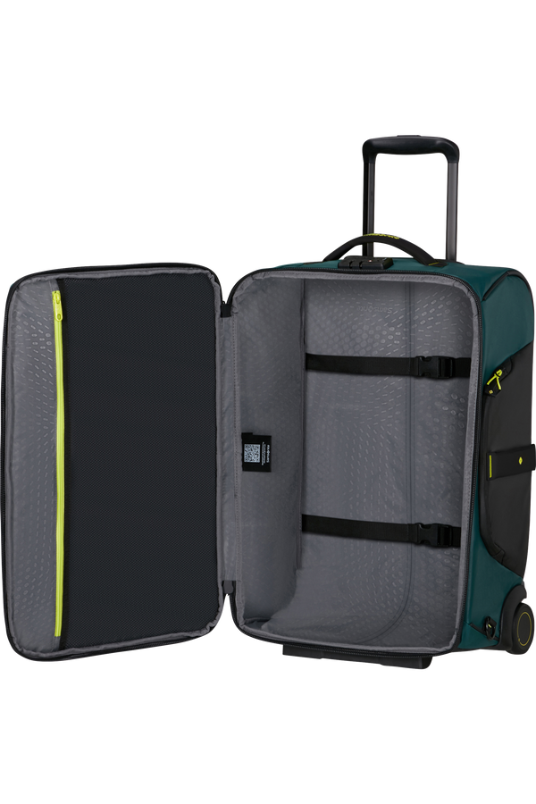 Sac de voyage à roulettes/Sac à dos - Dark Teal - Lime