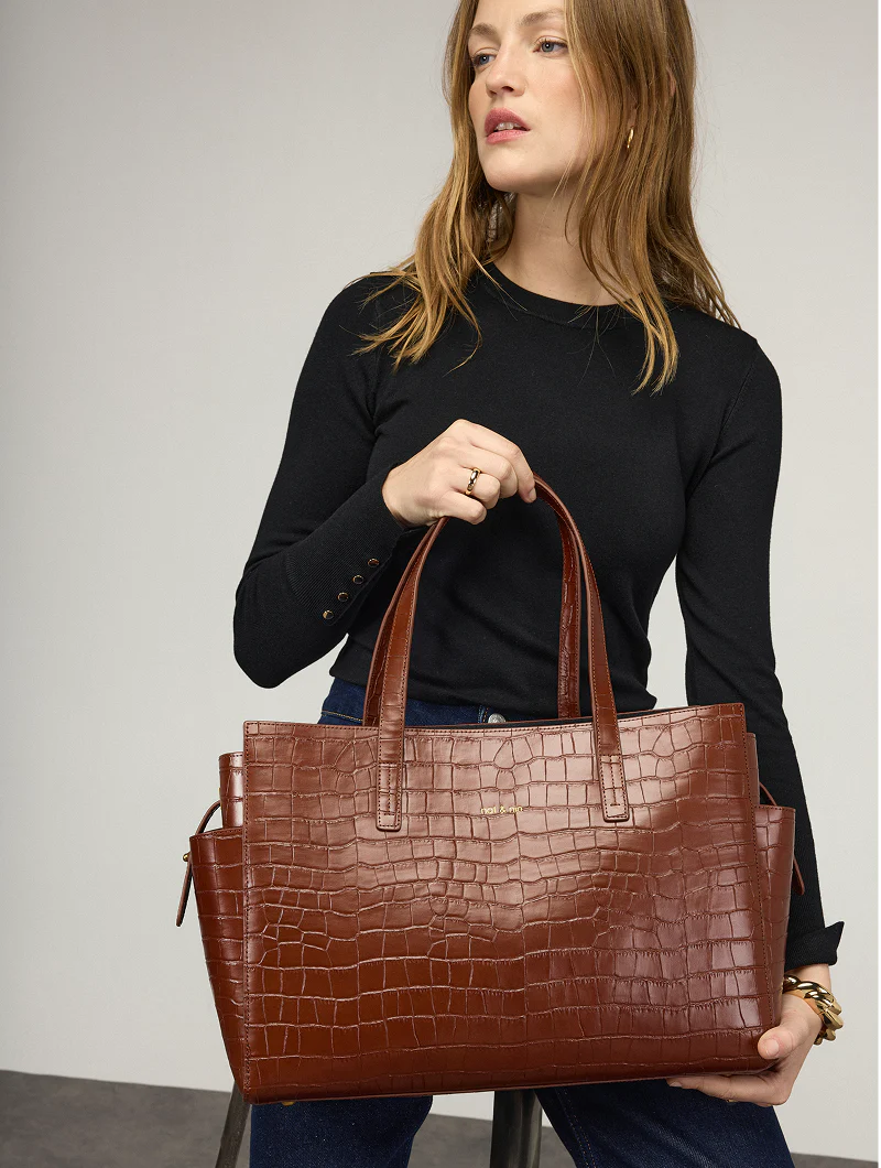 Sac Cabas  - Dakota Croco Acajou
