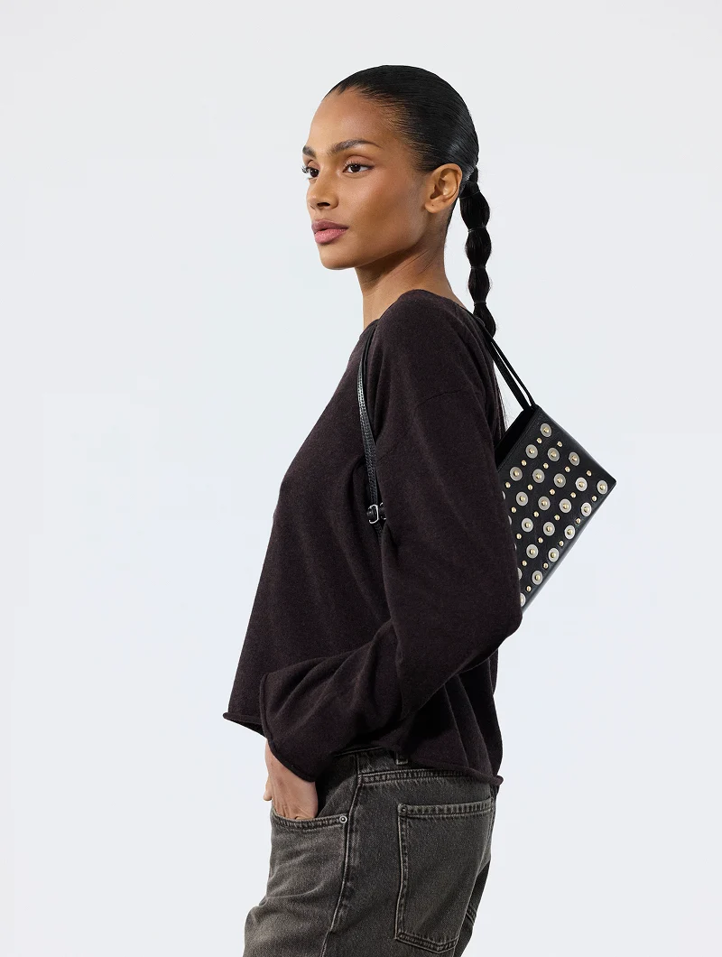 Sac Baguette - Nya Stud Noir Glacé