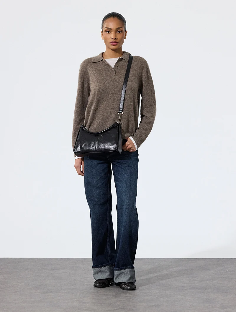 Sac Baguette - Réjina Noir Glacé