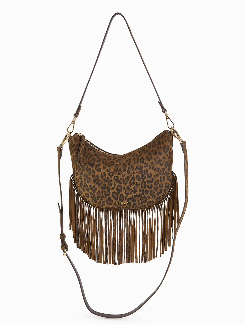 Sac bandoulière - Lune Franges Léopard
