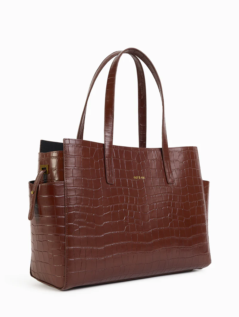 Sac Cabas  - Dakota Croco Acajou