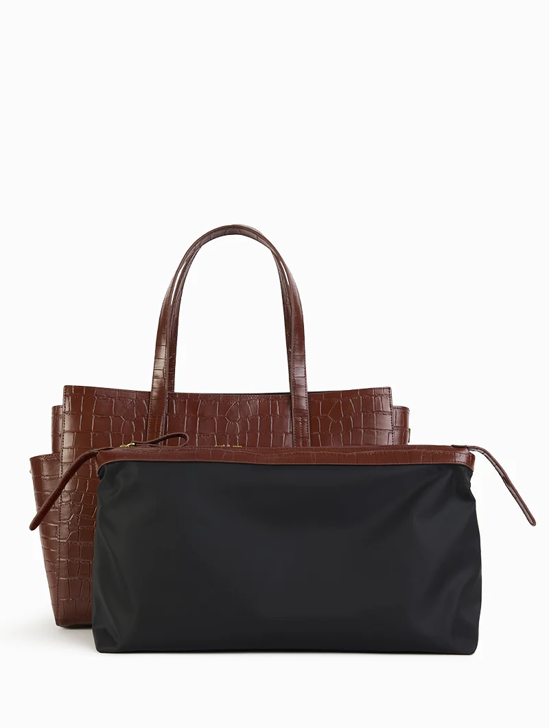 Sac Cabas  - Dakota Croco Acajou