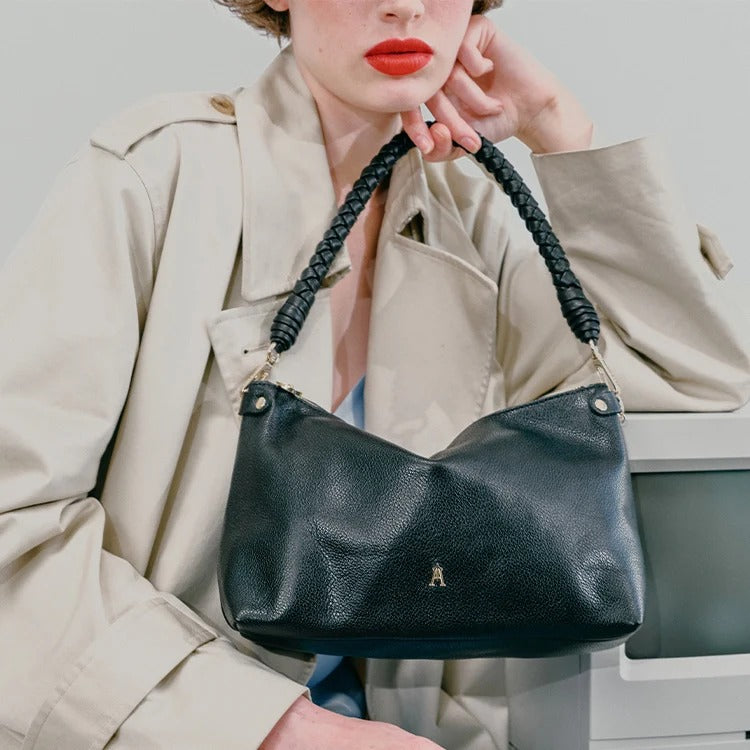 Sac hobo - Mallow Twist Grainé Noir