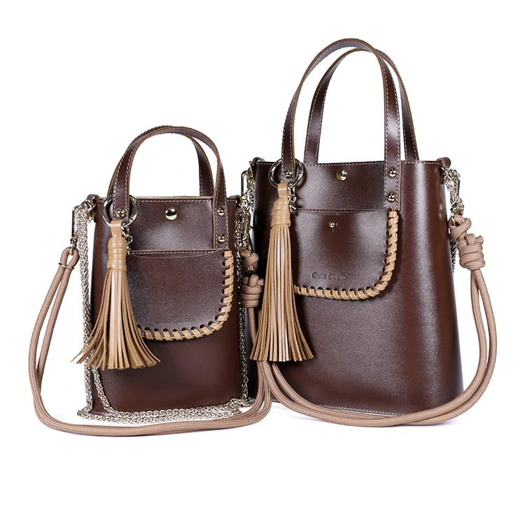Sac bandoulière / Sac seau - Grand Ame Choco Moka