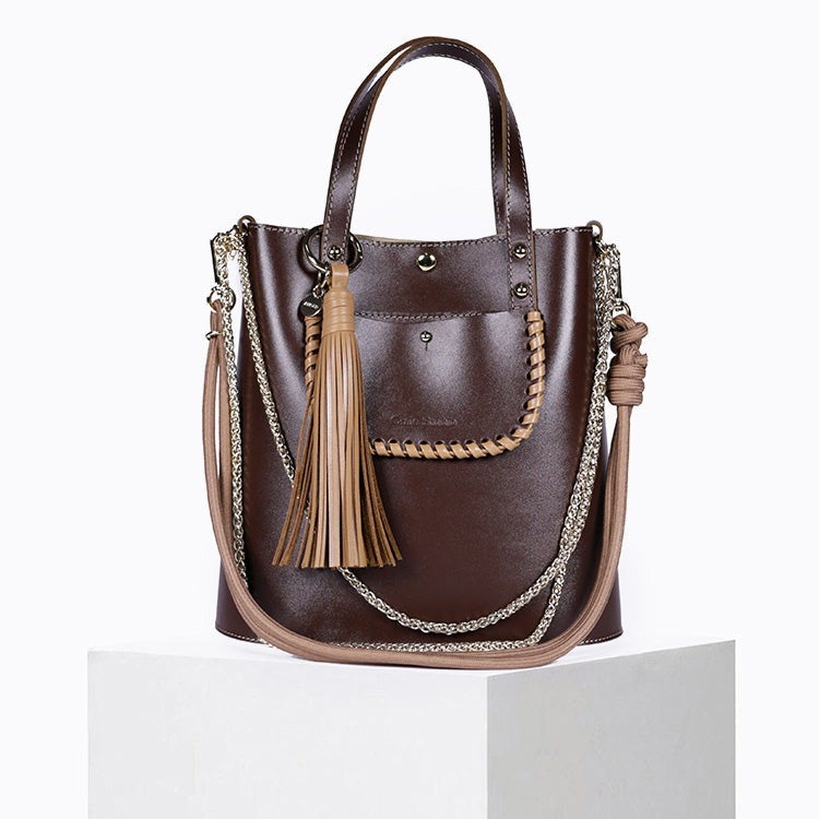 Sac bandoulière / Sac seau - Grand Ame Choco Moka
