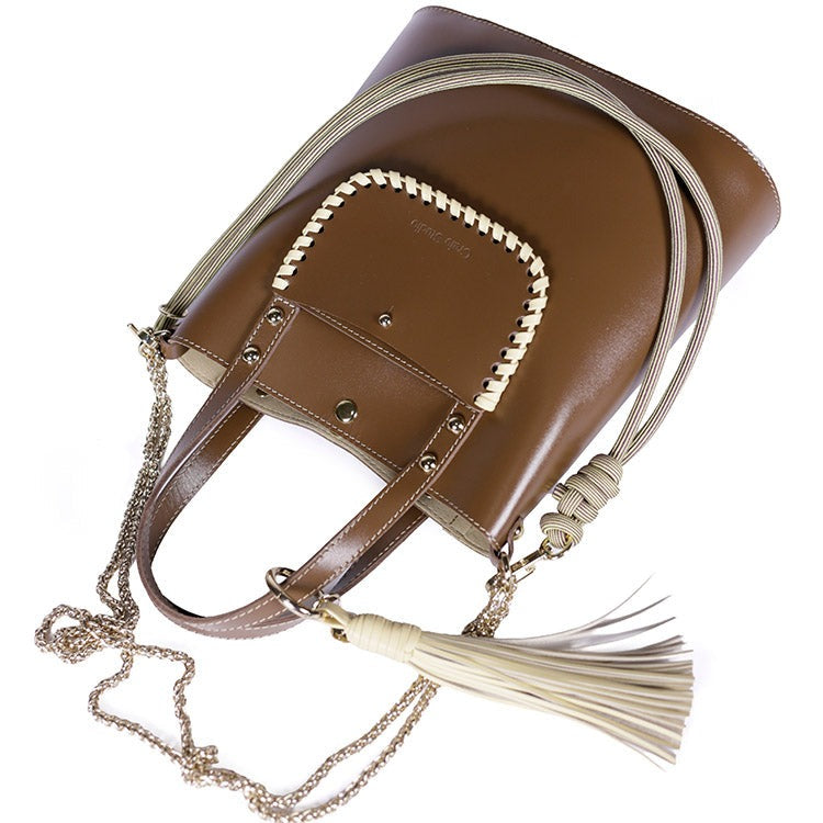Sac bandoulière / Sac seau - Grand Ame Bronzo Vanille