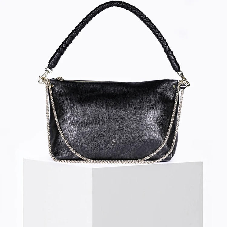 Sac hobo - Mallow Twist Grainé Noir