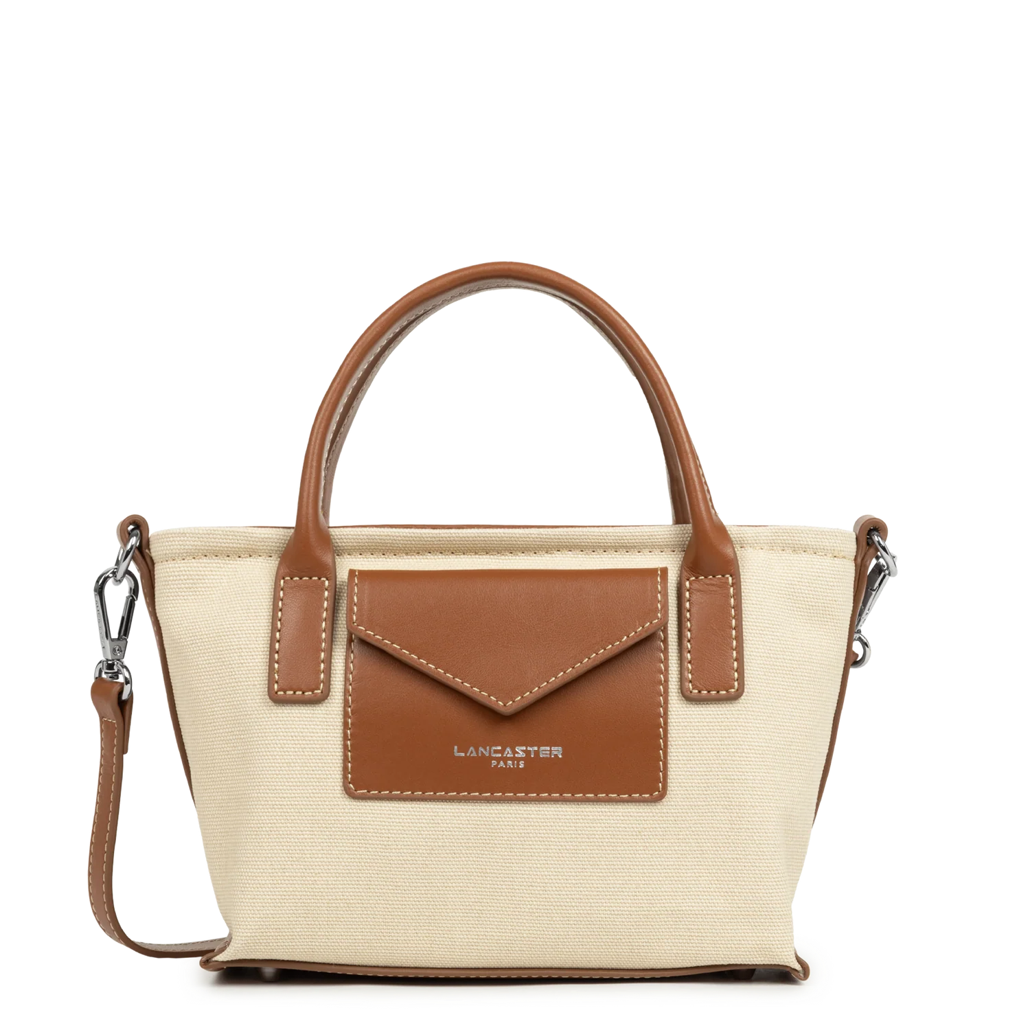 Mini Sac Cabas -  Canvas KBA Beige Cognac