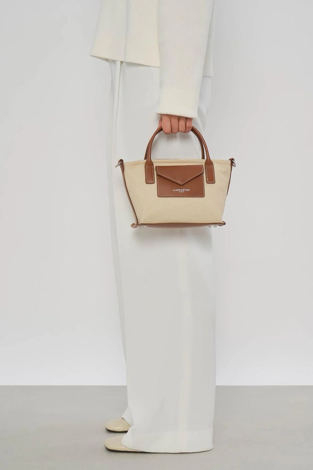 Mini Sac Cabas -  Canvas KBA Beige Cognac