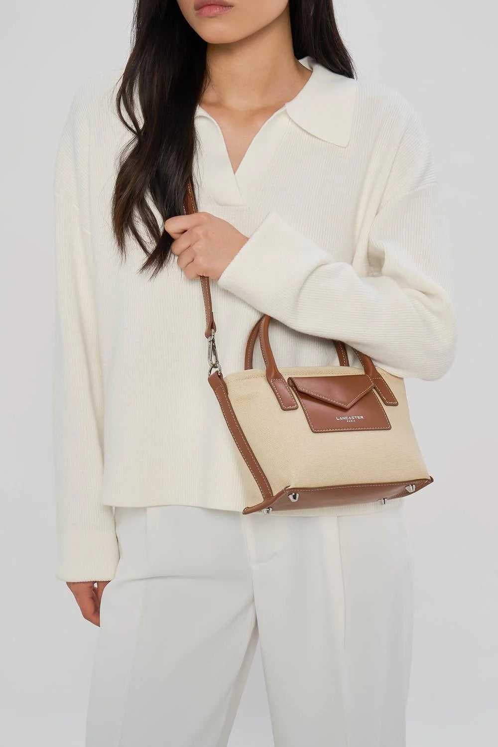 Mini Sac Cabas -  Canvas KBA Beige Cognac