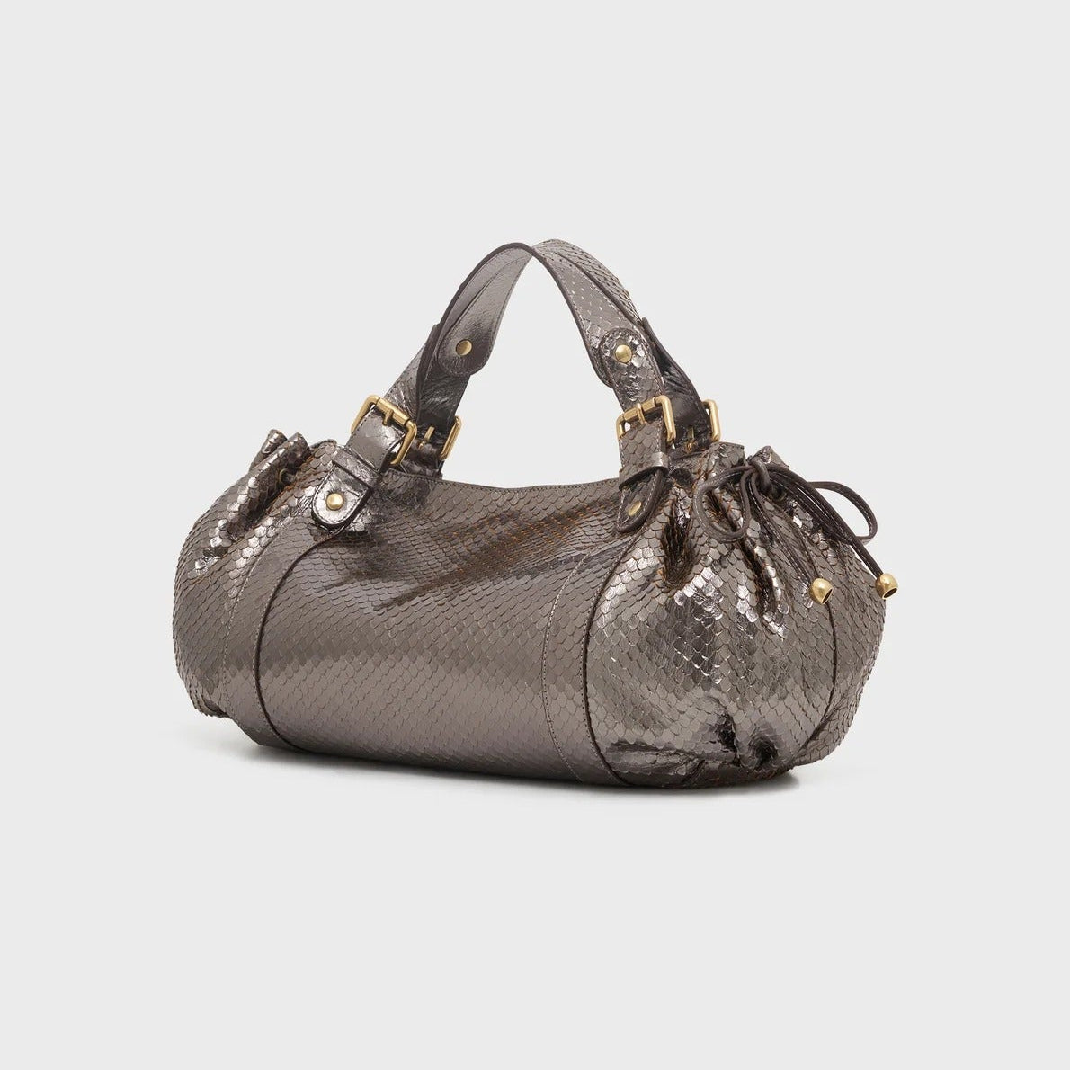 Sac à main  - 24H Gris métallisé Gris effet python
