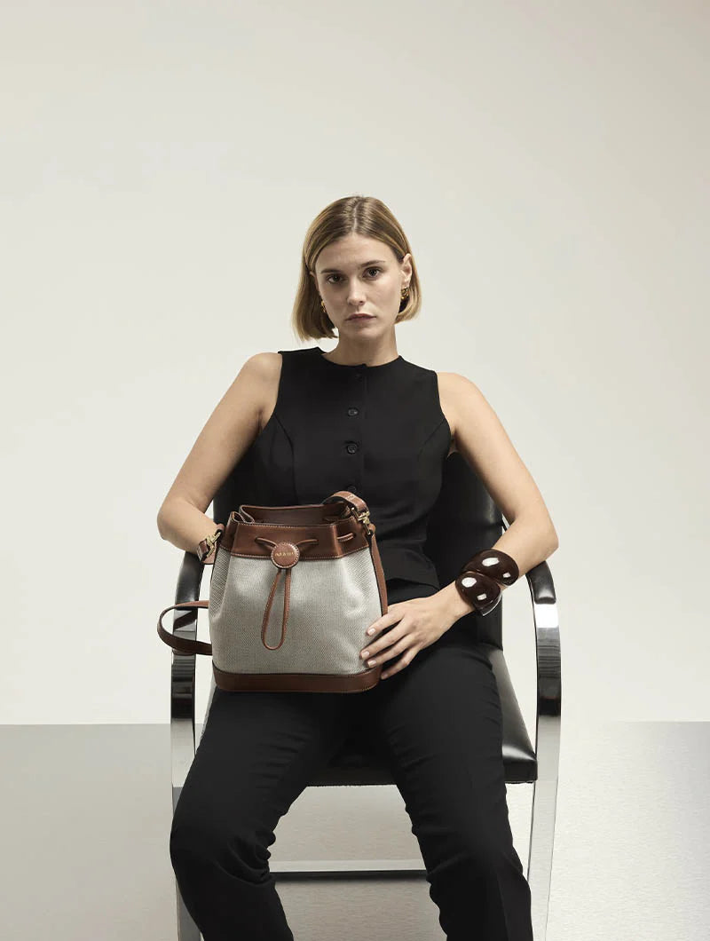 Sac seau - Norah Toile Noisette