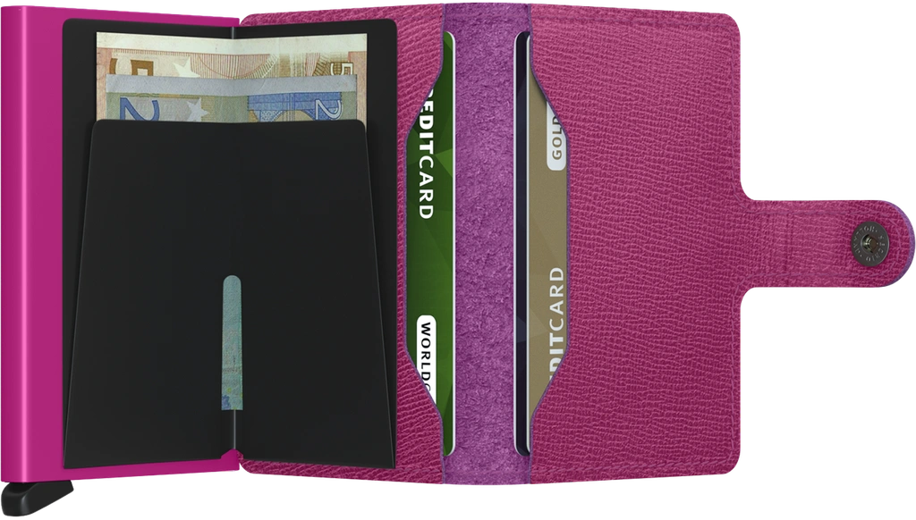Porte cartes RFID - Miniwallet Crisple Fuschia