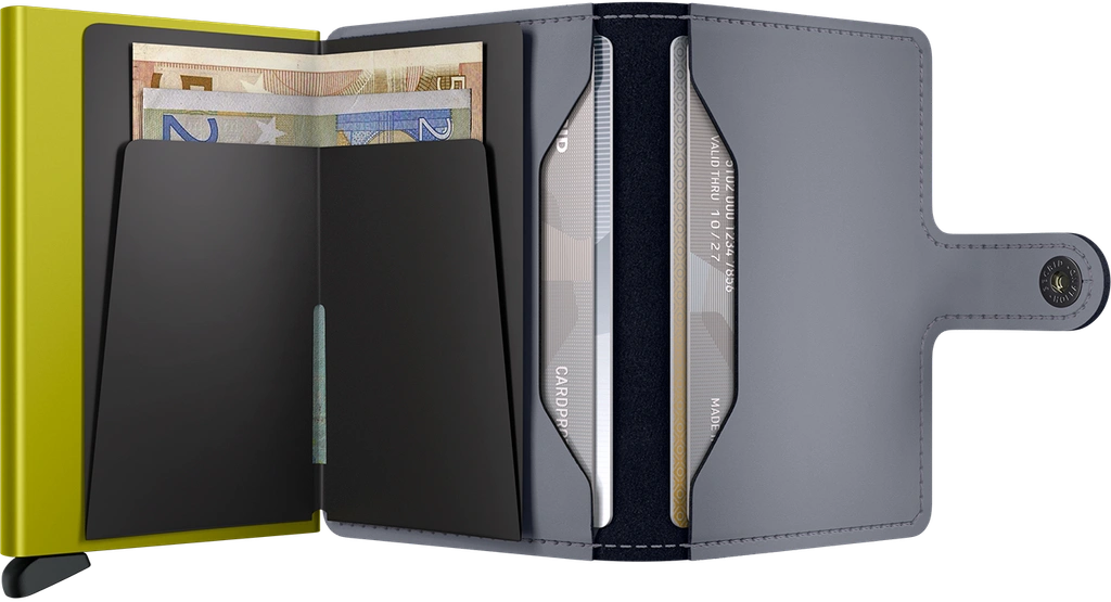 Porte cartes RFID - Miniwallet Matte Grey Lime
