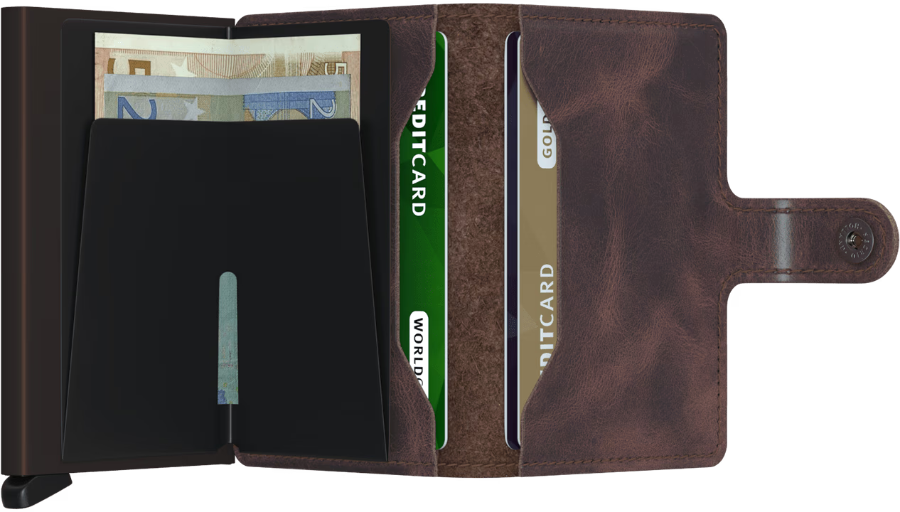 Porte cartes RFID - Miniwallet Vintage Choco