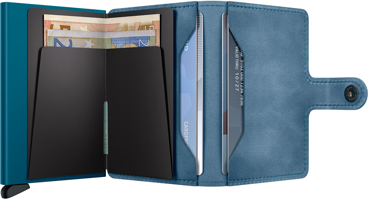 Porte cartes RFID - Miniwallet Vintage Teal