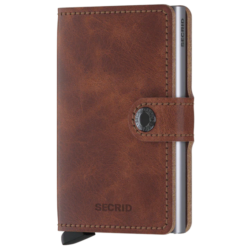 Porte cartes RFID- Miniwallet Vintage Brown