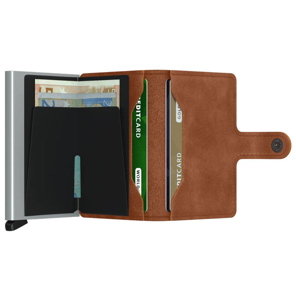 Porte cartes RFID- Miniwallet Vintage Cognac