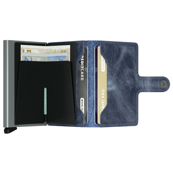 Porte cartes RFID  - Miniwallet Vintage Blue