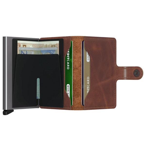 Porte cartes RFID- Miniwallet Vintage Brown