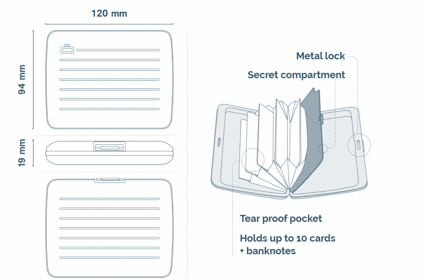 Portefeuille - RFID Smart Case V2 Large