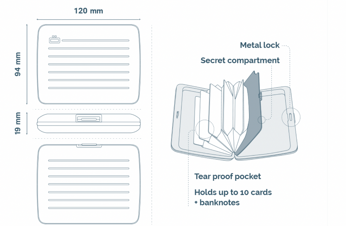 Portefeuille - RFID Smart Case V2 Large Titaniuma