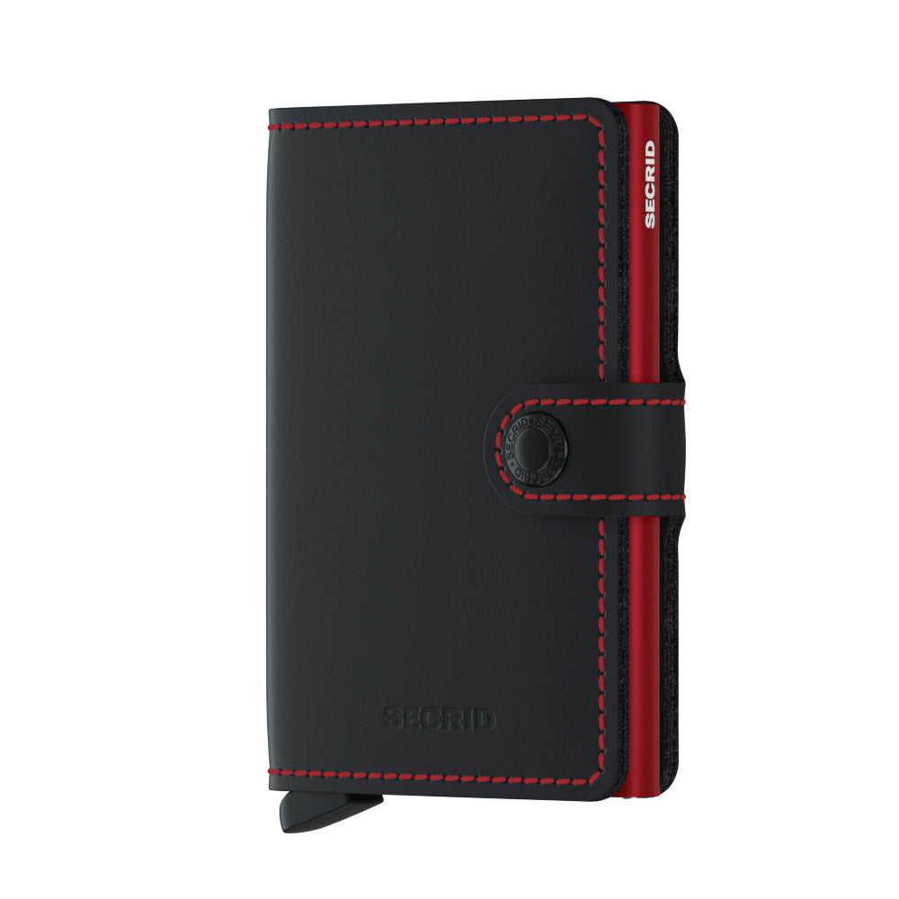 Porte cartes RFID- Miniwallet Matte Black & Red
