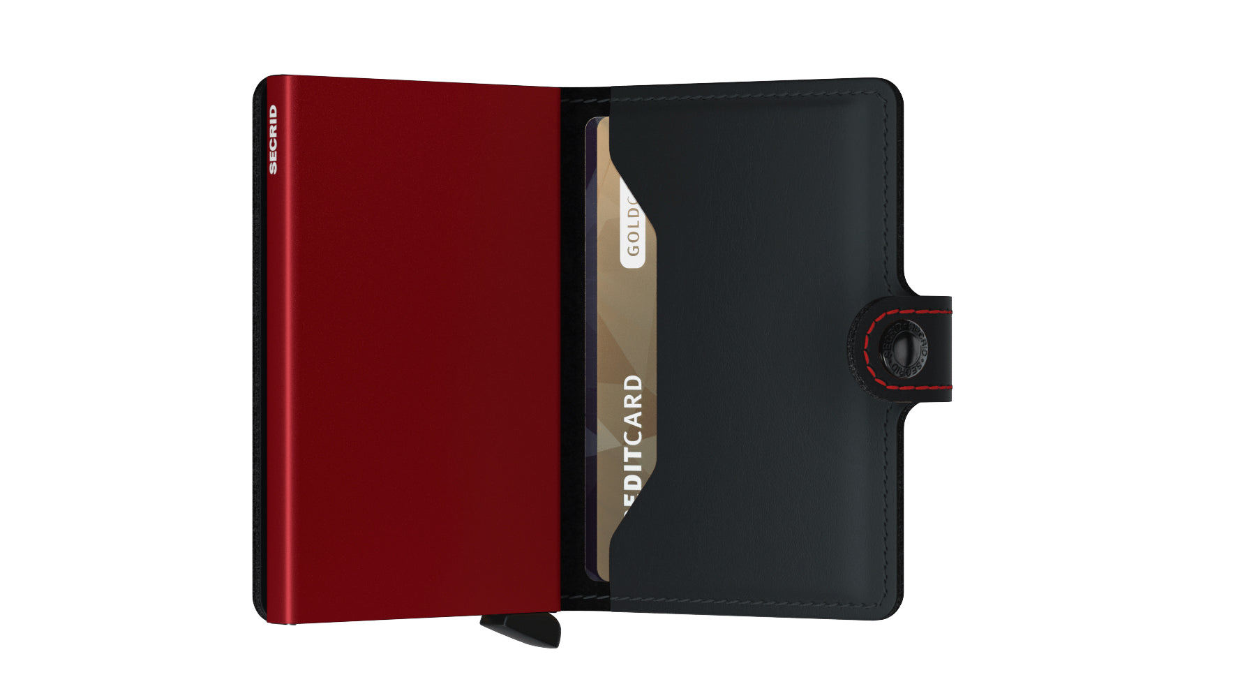 Porte cartes RFID- Miniwallet Matte Black & Red