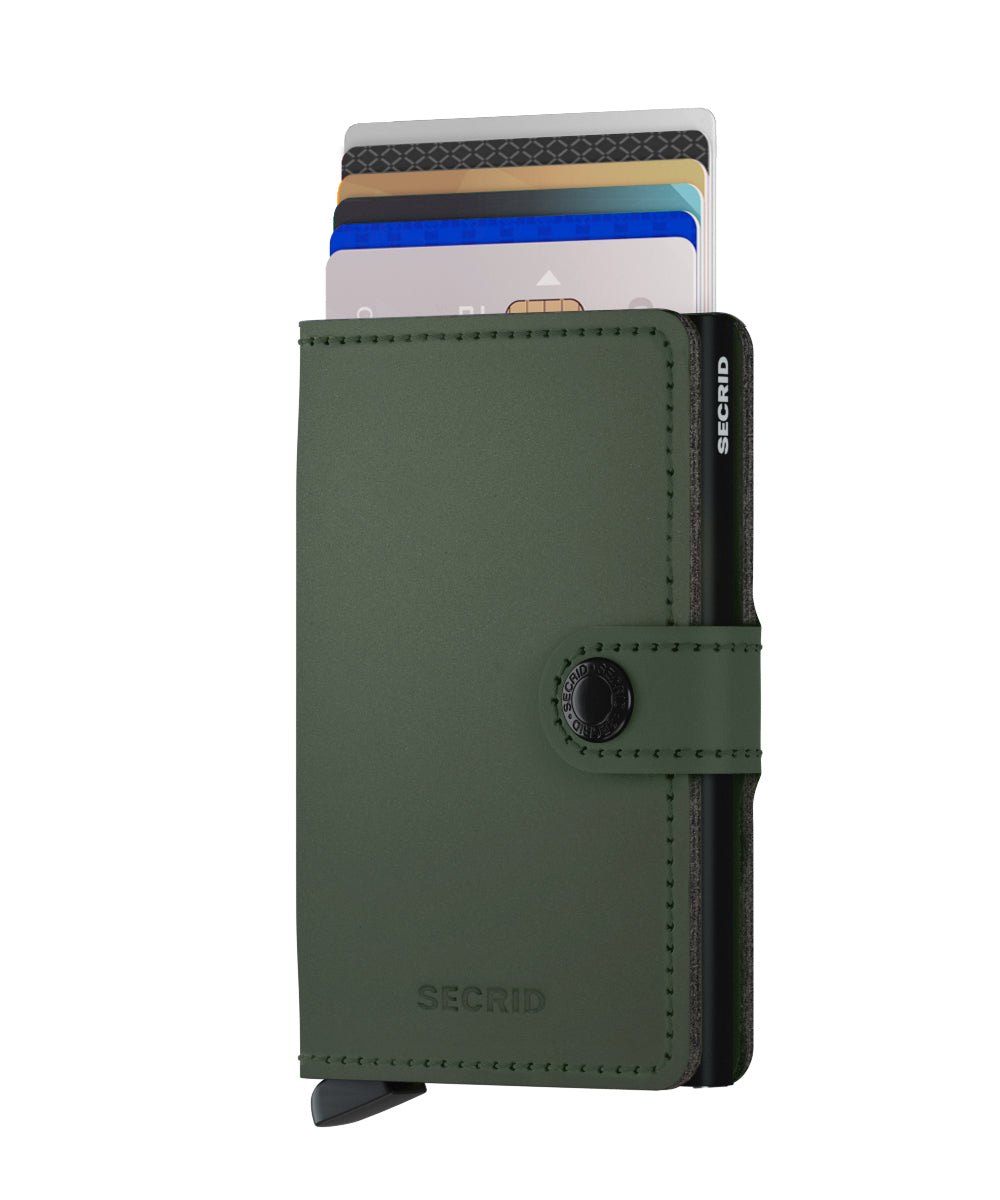 Porte cartes RFID- Miniwallet Matte Green & Black