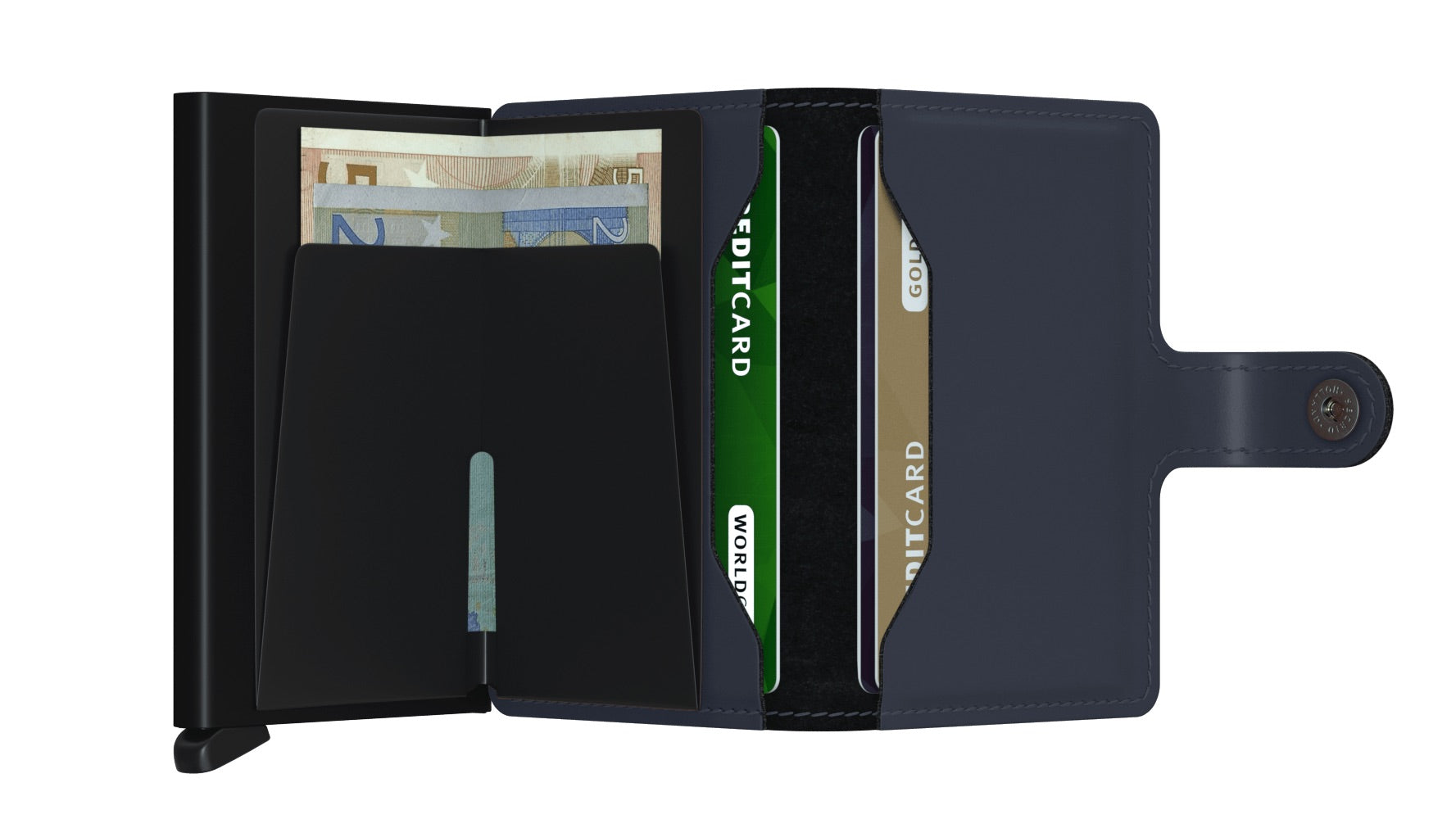 Porte cartes RFID- Miniwallet Matte Nightblue