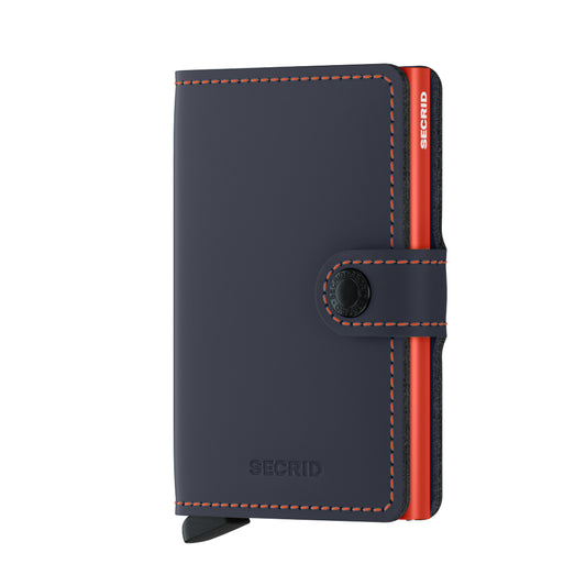 Porte cartes RFID- Miniwallet Matte Nightblue & Orange