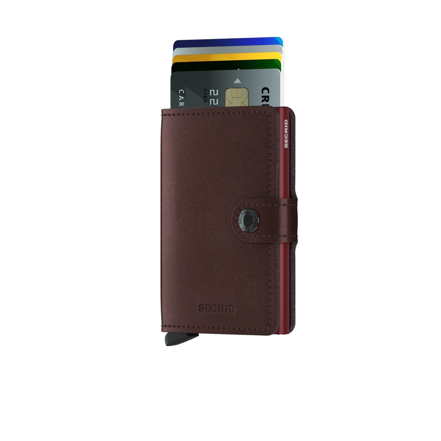 Porte cartes RFID- Miniwallet Metalic Brun